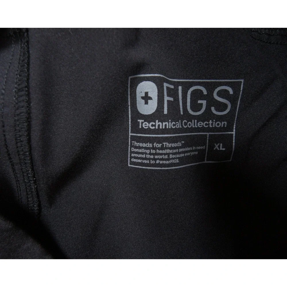 Figs Pants Mens XL Black Scrub Technical Cargo Drawstring Straight Leg Nurse